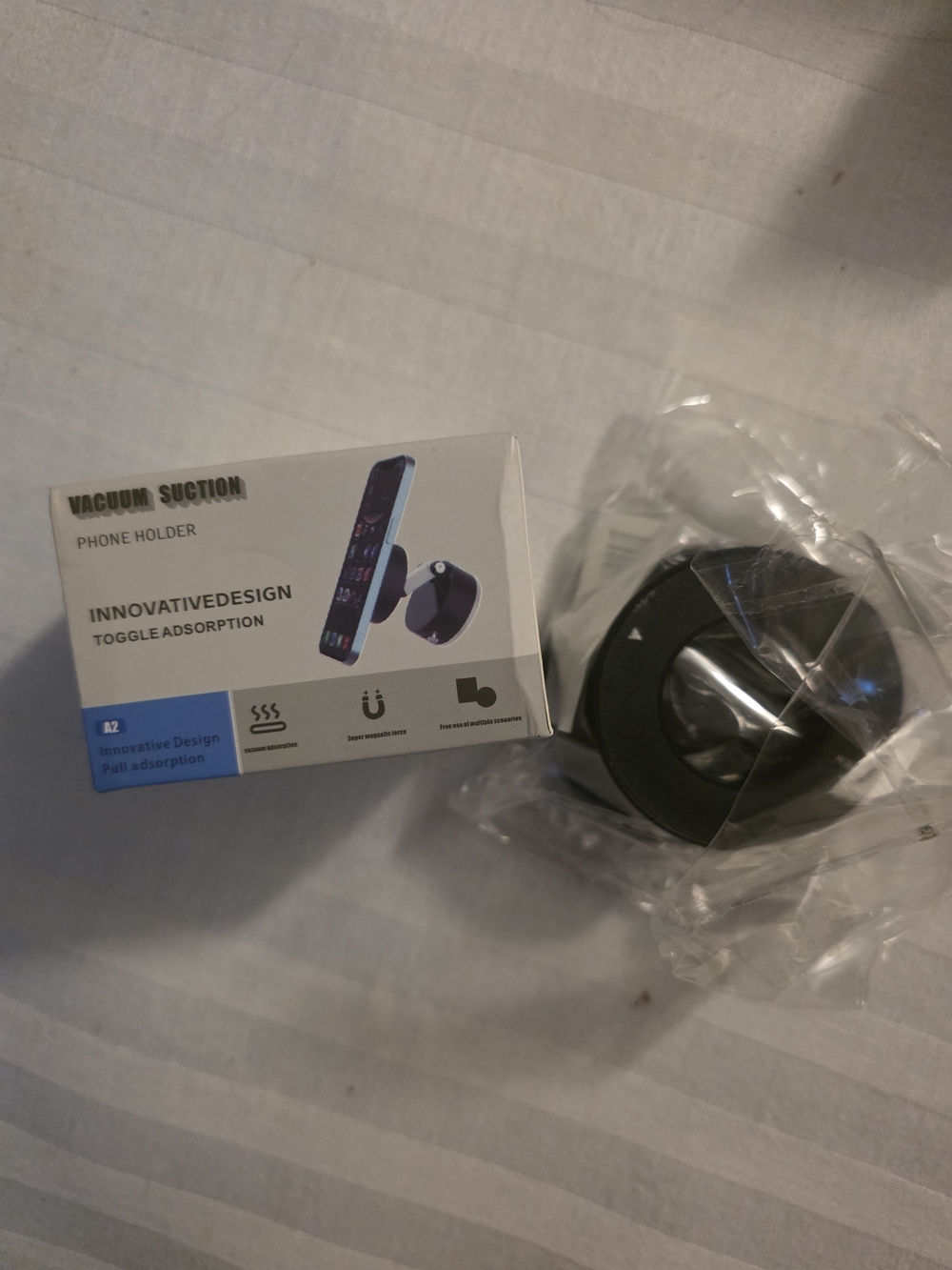 Vacuum Suction Phone Holder - Black- TWO